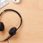 Headset and keyboard at Cloud Based Contact Center Solution