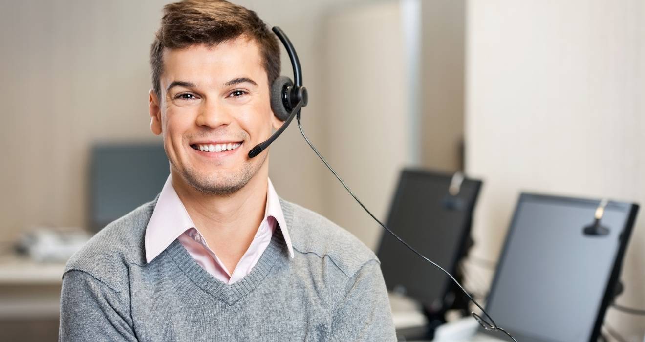 Call center Employee smiling